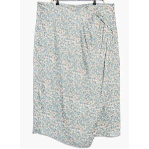 Vince Carnation Floral Asymmetric Hem Skirt in Blue Fog NWT Size 18W